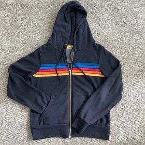 Aviator Nation Rainbow-Stripe Hoodie